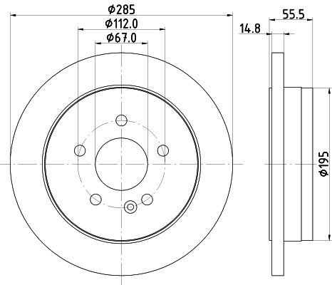 HELLA PAGID Тормозной диск 8DD 355 122-121